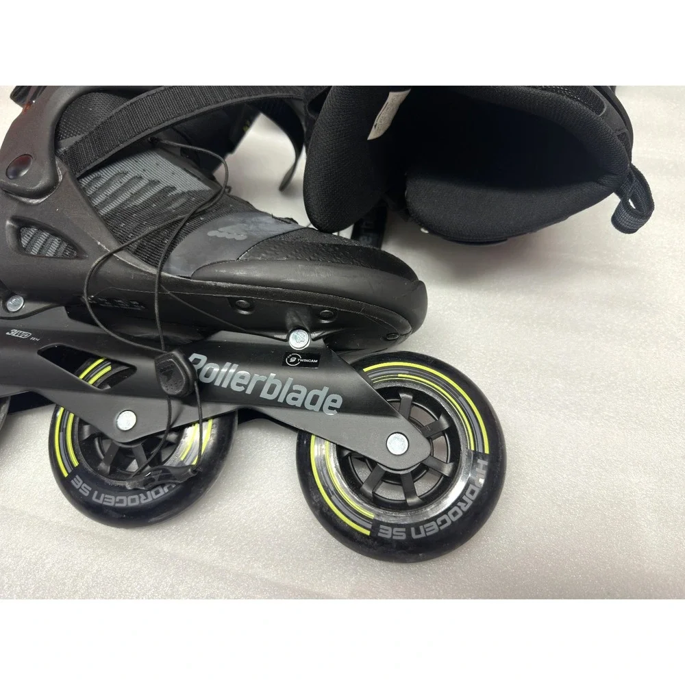 Used ROLLERBLADE Macroblade 110 3WD Black/Grey INLINE SKATES Men's Size 11.5